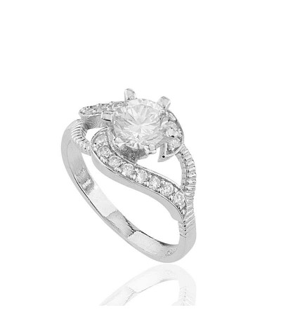 Gümüş Tek Taş Bayan Yüzük