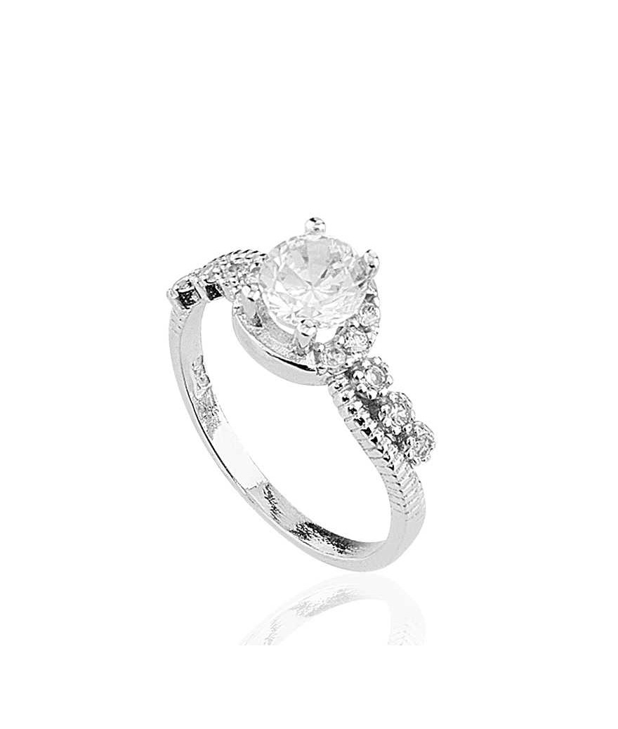 Gümüş Tek Taş Bayan Yüzük