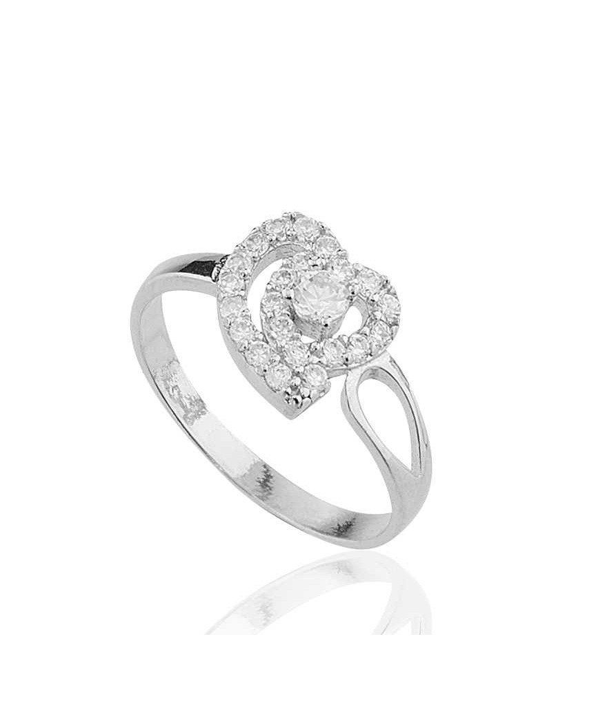 Gümüş Kalpli Bayan Yüzük