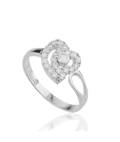 Gümüş Kalpli Bayan Yüzük