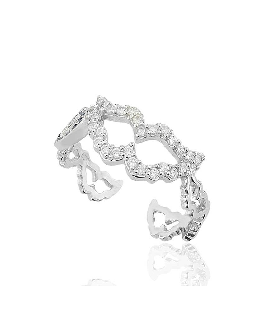 Gümüş Nazarlı Melek Kanadı Bayan Yüzük