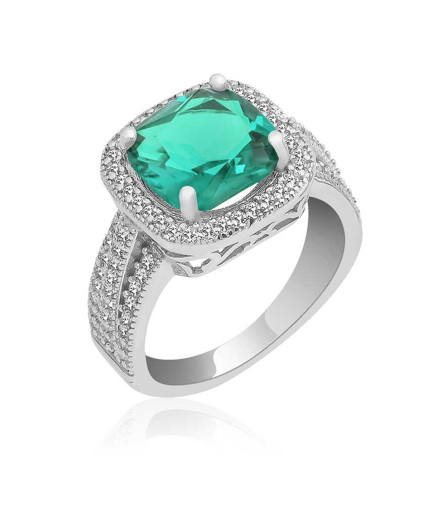 ​Gümüş Turkuaz Baget Bayan Yüzük