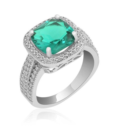 ​Gümüş Turkuaz Baget Bayan Yüzük