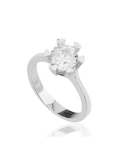 Gümüş Tek Taş Bayan Yüzük