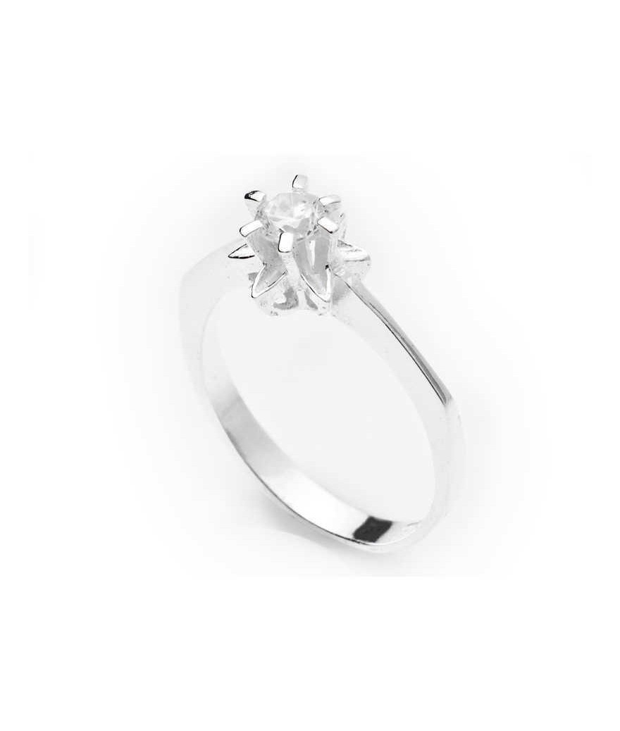 Gümüş Tek Taş Bayan Yüzük