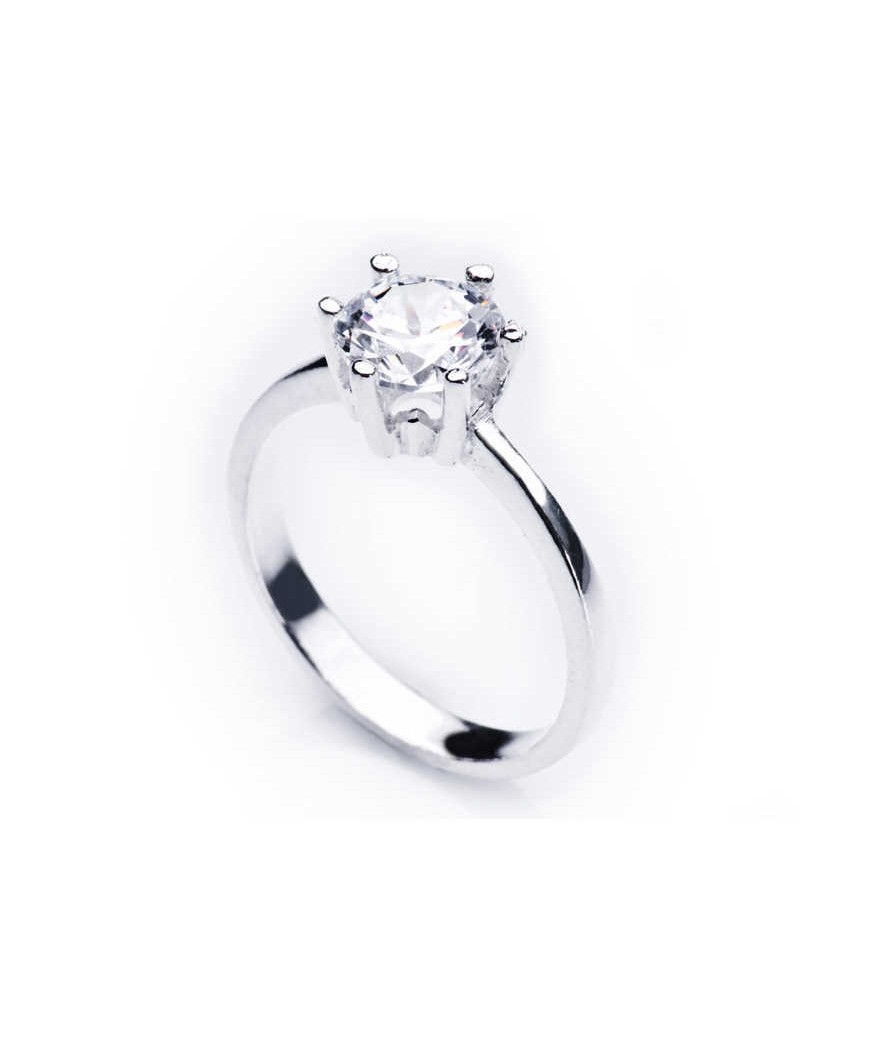 Gümüş Tek Taş Bayan Yüzük