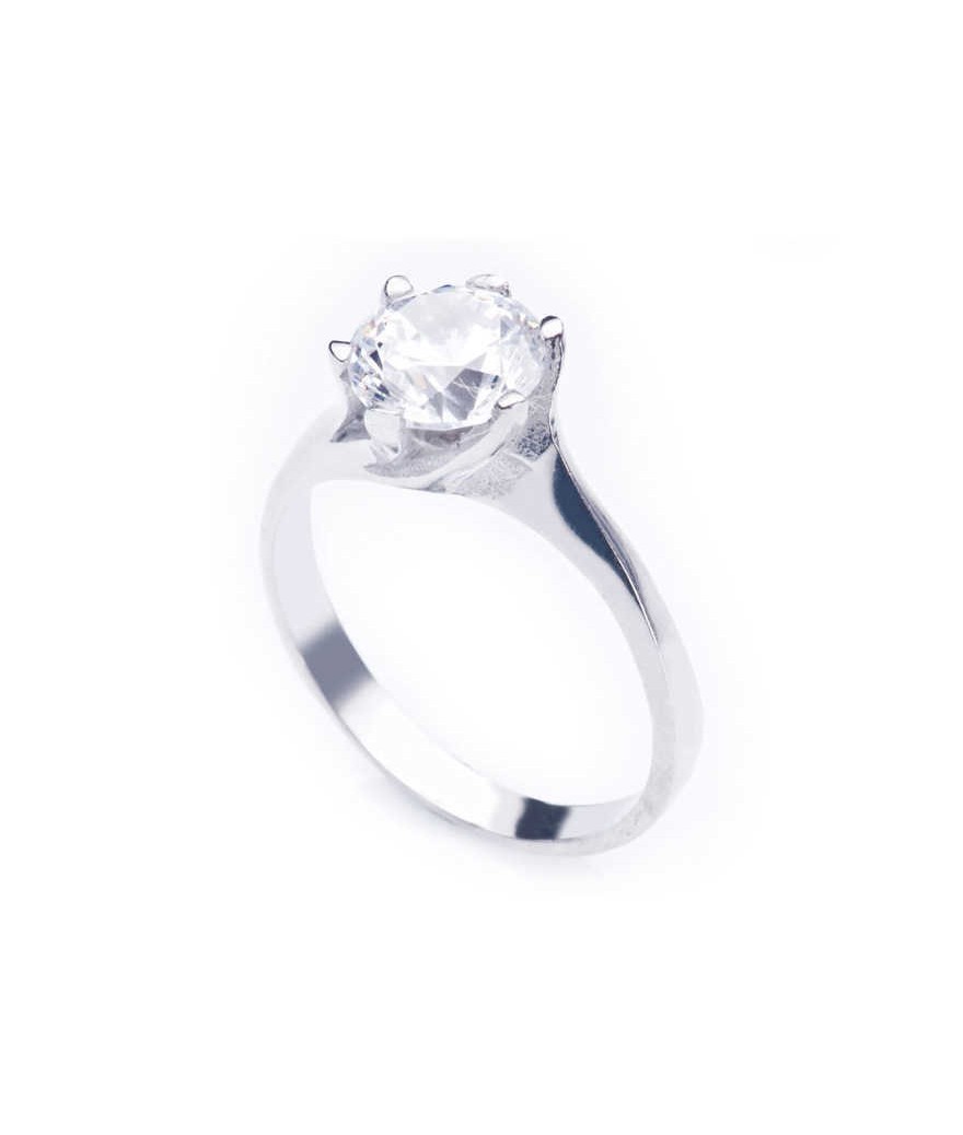 Gümüş Tek Taş Bayan Yüzük