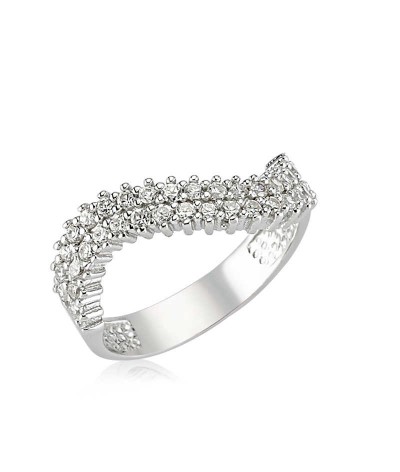 Gümüş Yarım Tur Bayan Yüzük