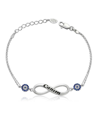 Gümüş Sonsuzluk Canım Yazılı Bayan Bileklik