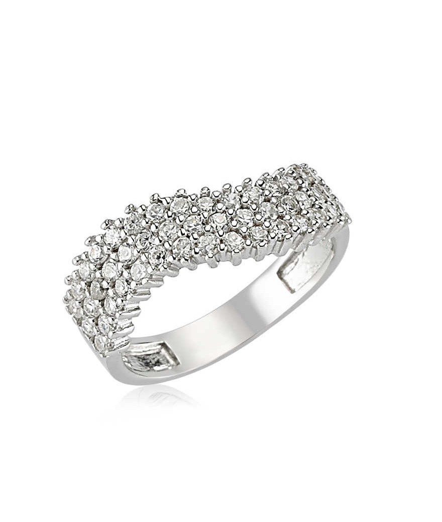 Gümüş Yarım Tur Bayan Yüzük