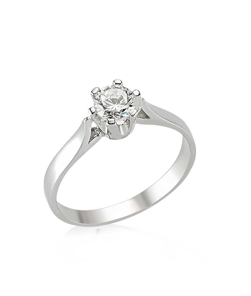 Gümüş Tek Taş Bayan Yüzük