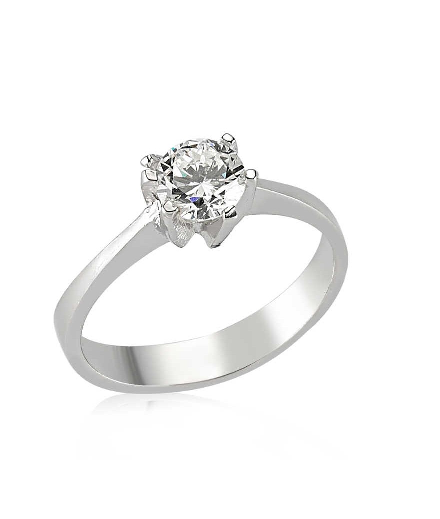 Gümüş Tek Taş Bayan Yüzük