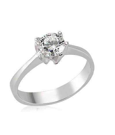 Gümüş Tek Taş Bayan Yüzük