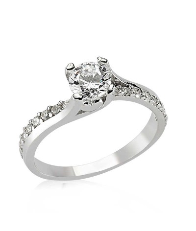 Gümüş Tek Taş Bayan Yüzük