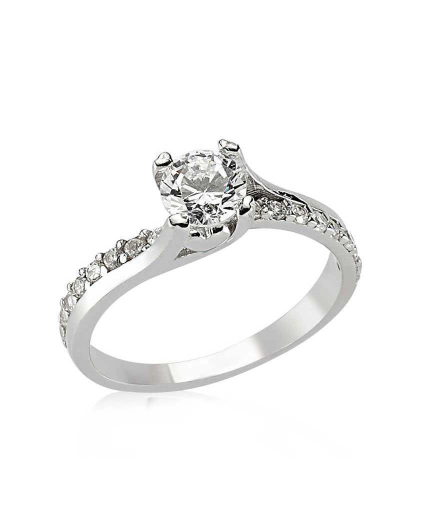 Gümüş Tek Taş Bayan Yüzük