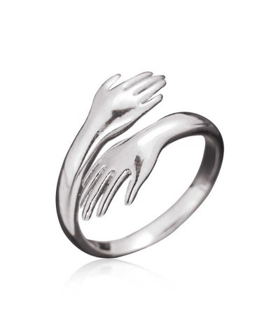 ​Gümüş Sarılan Eller Yüzük