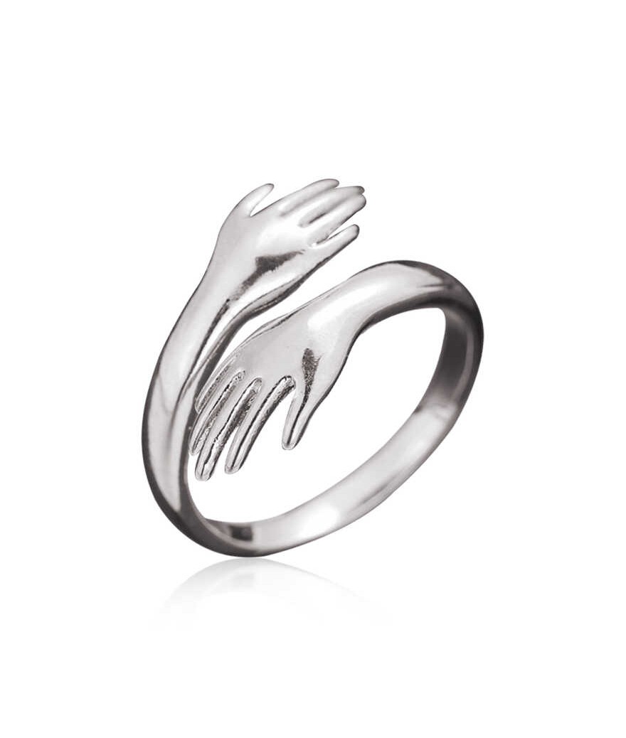 ​Gümüş Sarılan Eller Yüzük