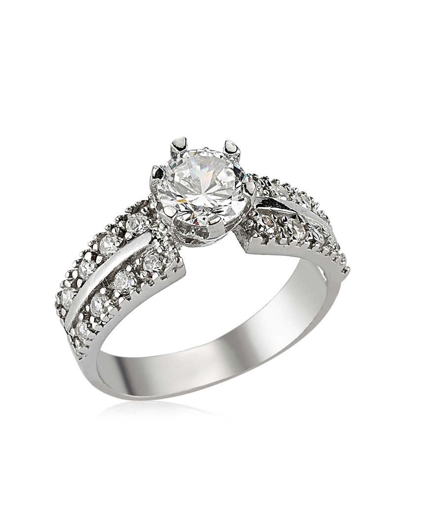 Gümüş Tek Taş Bayan Yüzük