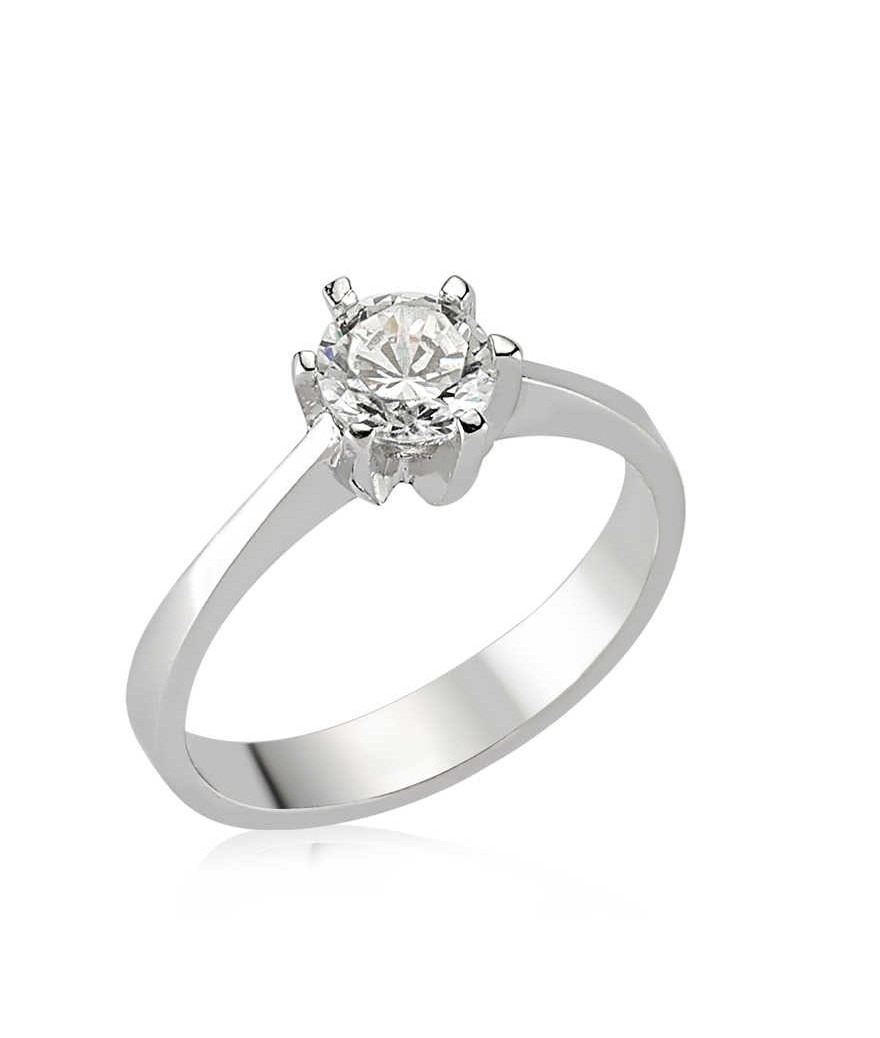 Gümüş Tek Taş Bayan Yüzük