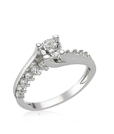 Gümüş Tek Taş Bayan Yüzük