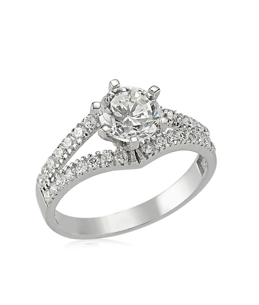 Gümüş Tek Taş Bayan Yüzük