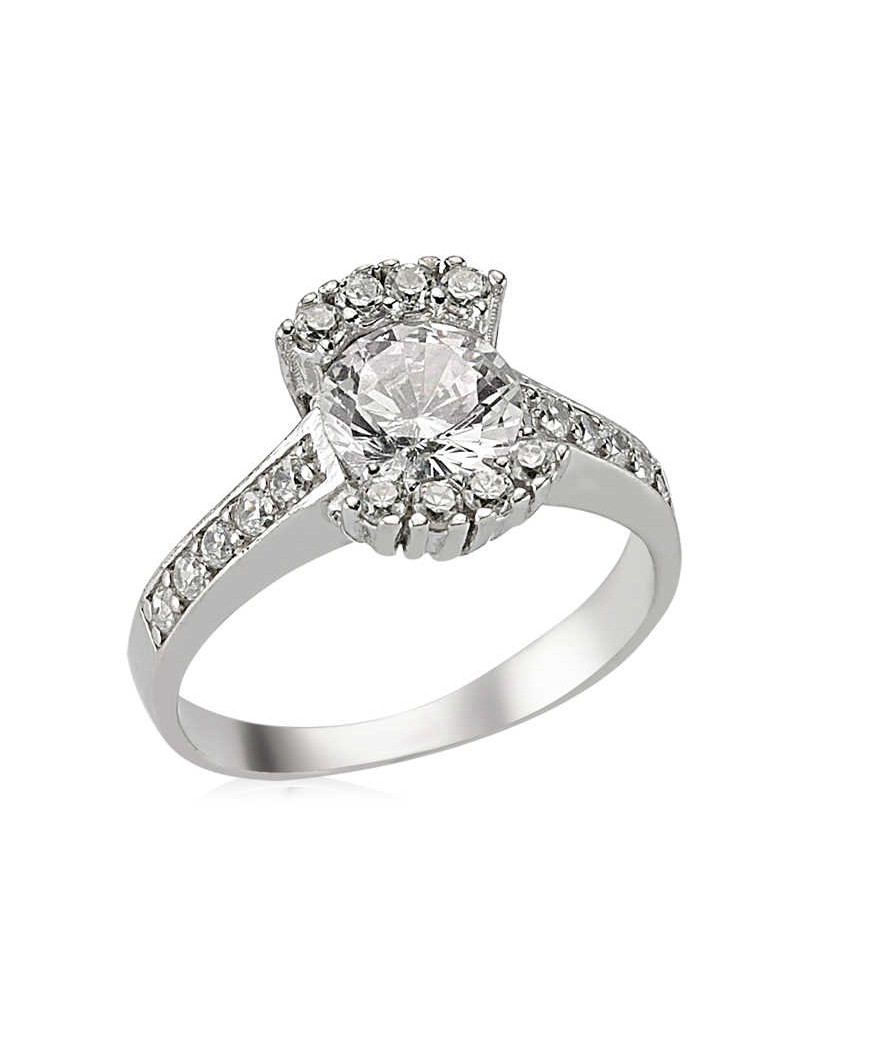 Gümüş Tek Taş Bayan Yüzük