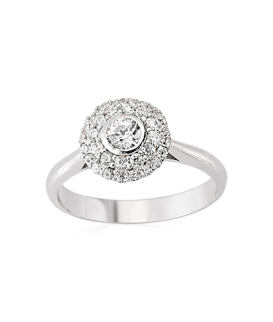 Gümüş Zirkon Taşlı Bayan Yüzük