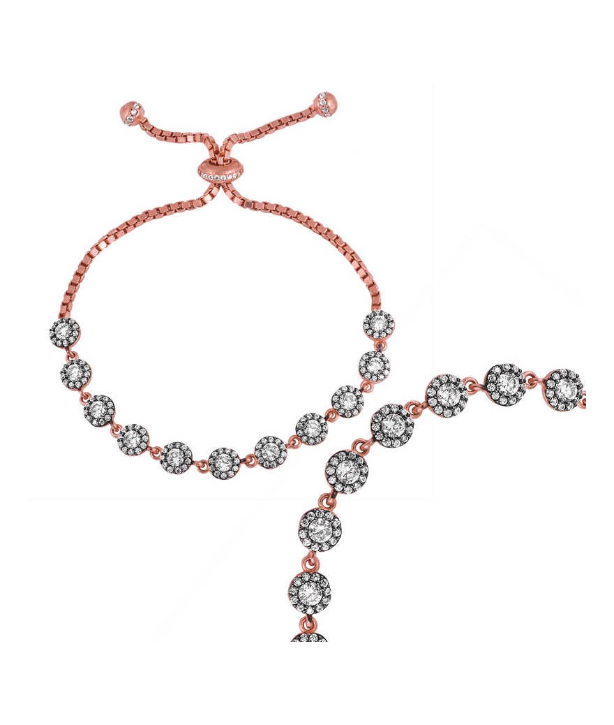 Gümüş Elmas Montür Bayan Asansörlü Bileklik