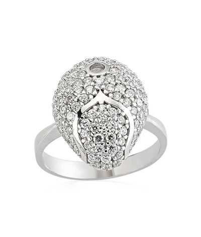 Gümüş Beyaz Taşlı Bayan Yüzük