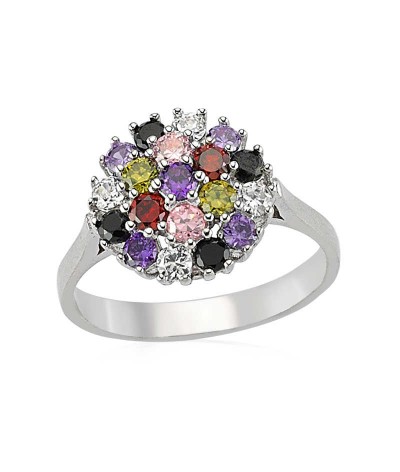 Gümüş Renkli Taşlı Bayan Yüzük