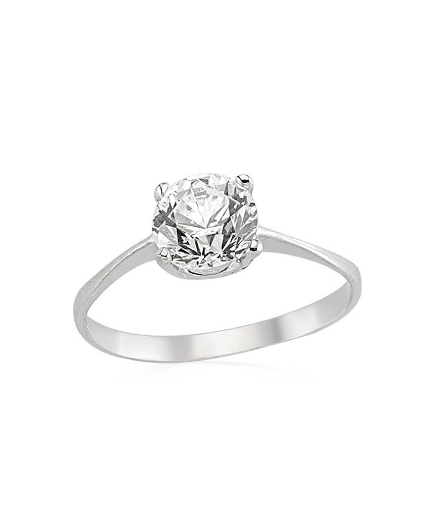 Gümüş Tek Taş Bayan Yüzük