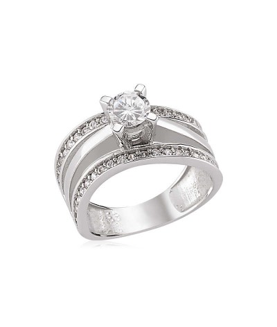 Gümüş Tek Taş Bayan Yüzük