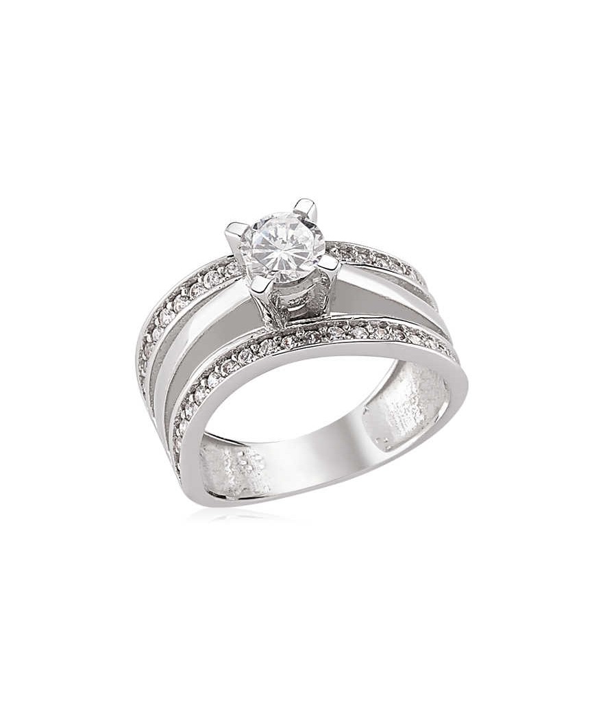 Gümüş Tek Taş Bayan Yüzük