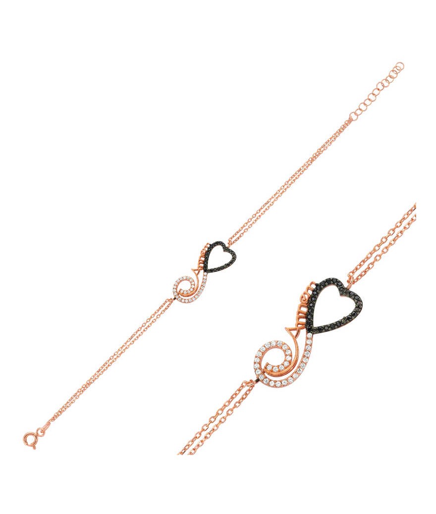 Gümüş Kalpli Sonsuzluk Annem Bayan Bileklik