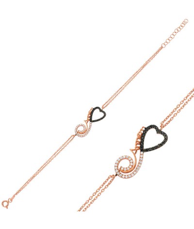 Gümüş Kalpli Sonsuzluk Annem Bayan Bileklik