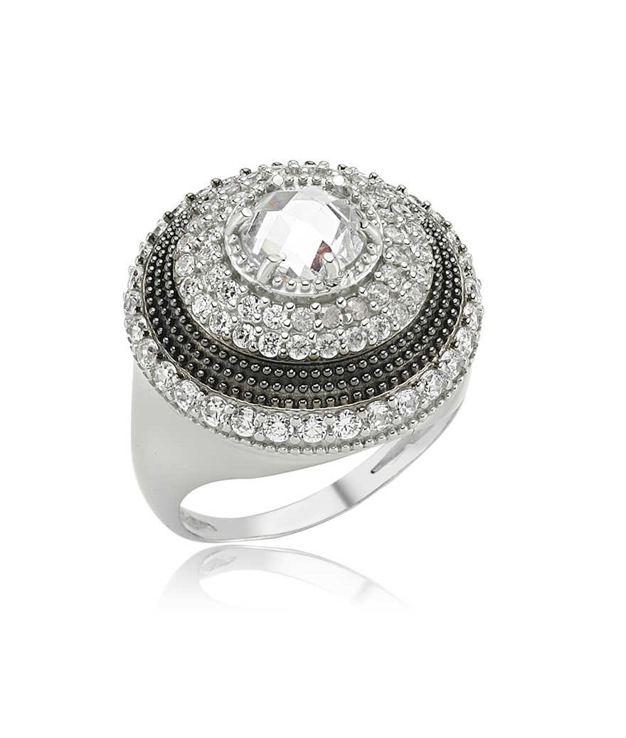 Gümüş Çok Taşlı Bayan Yüzük