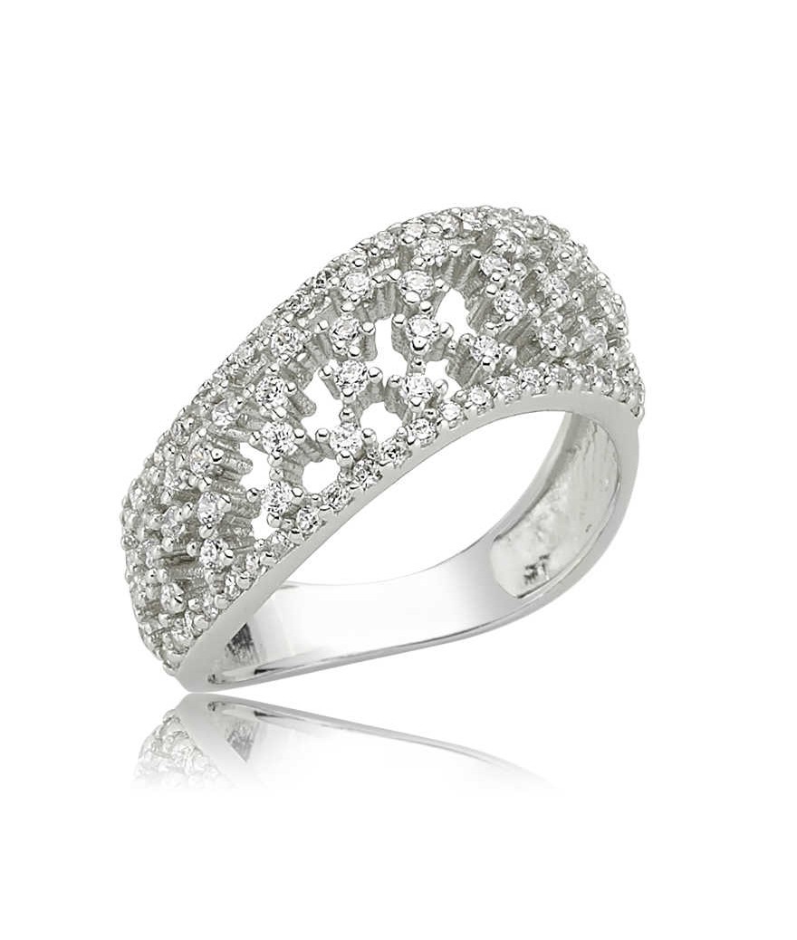 Gümüş Halı Desenli Bayan Yüzük