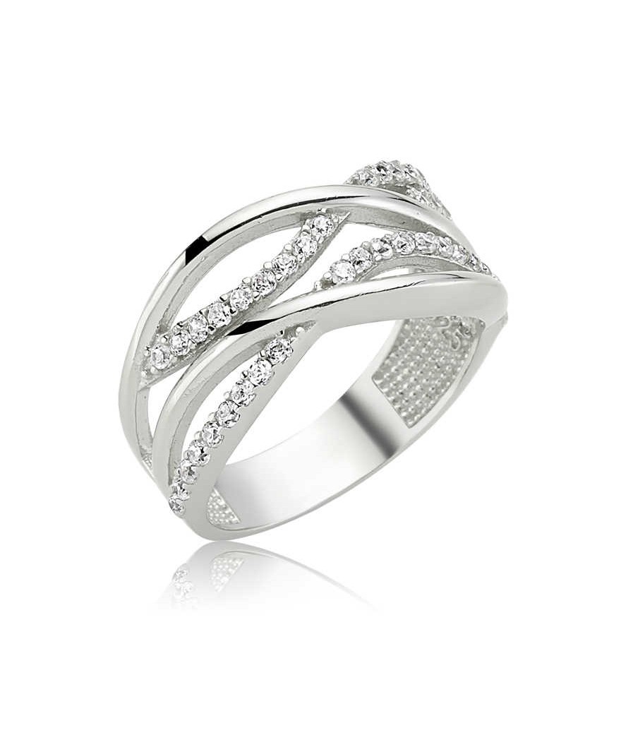 Gümüş Dalgalı Bayan Yüzük