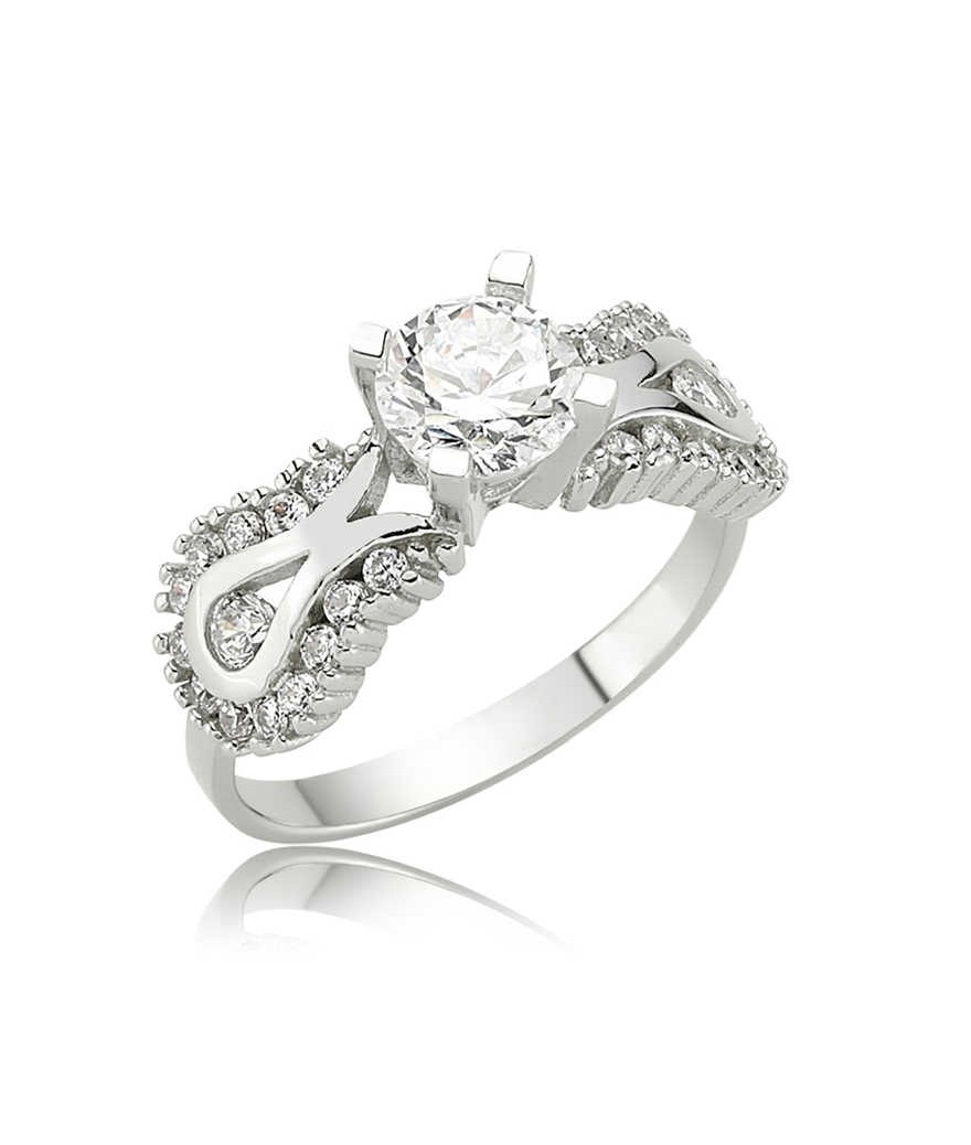 Gümüş Lale Tek Taş Bayan Yüzük