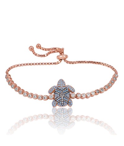 Gümüş Asansörlü Kaplumbağa Bayan Bileklik