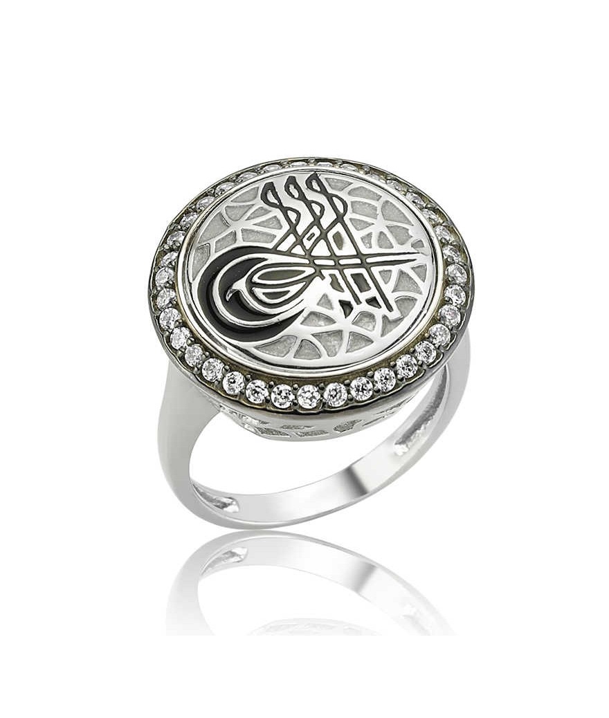 Gümüş Tuğralı Bayan Yüzük