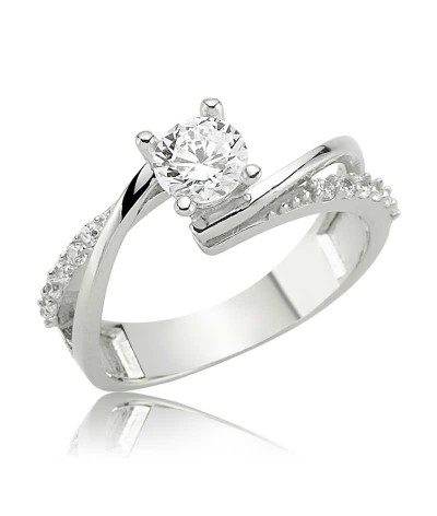 Gümüş Tek Taş Bayan Yüzük