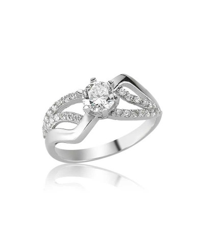 Gümüş Tek Taş Bayan Yüzük