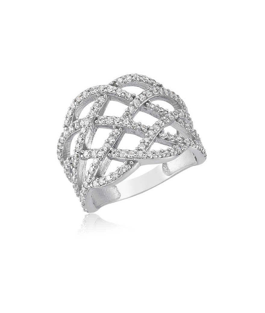 Gümüş Baklava Desenli Bayan Yüzük