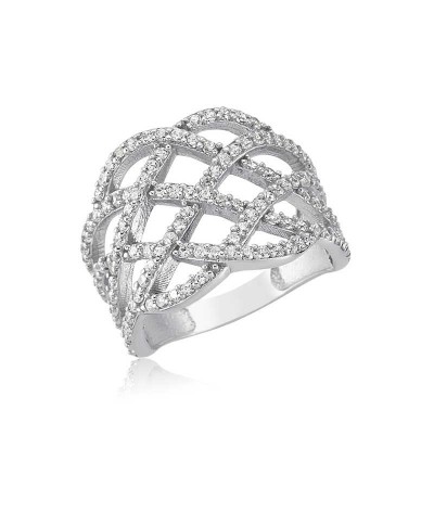 Gümüş Baklava Desenli Bayan Yüzük