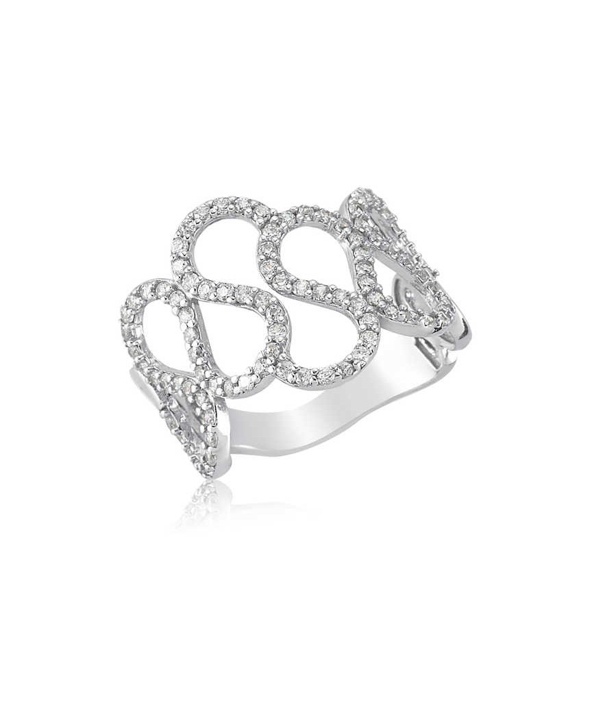 Gümüş Dalgalı Sonsuzluk Bayan Yüzük