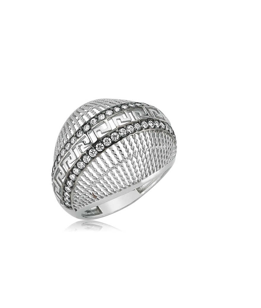 Gümüş Çift Sıra Taşlı Bayan Yüzük