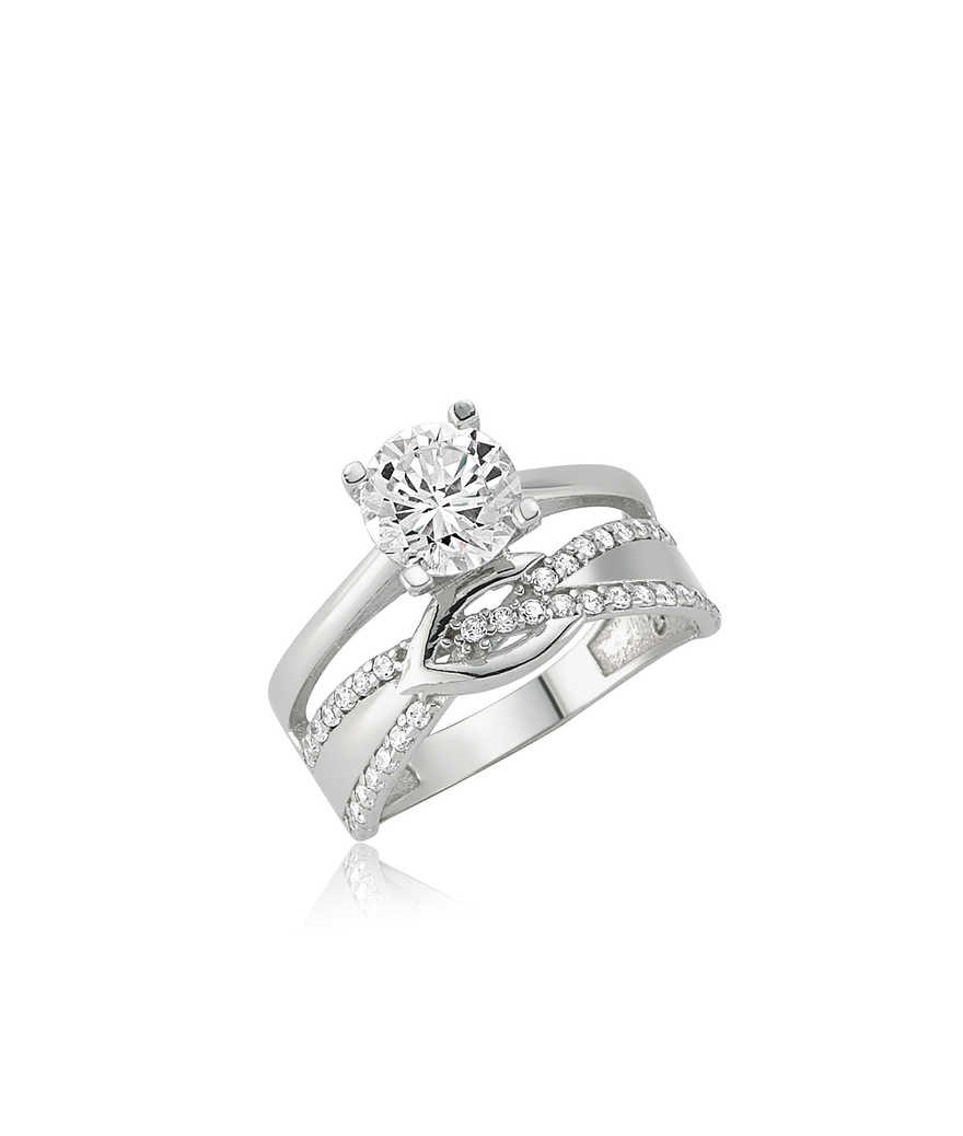 Gümüş Tektaş Düğüm Yüzük