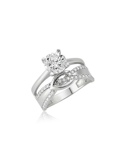 Gümüş Tektaş Düğüm Yüzük