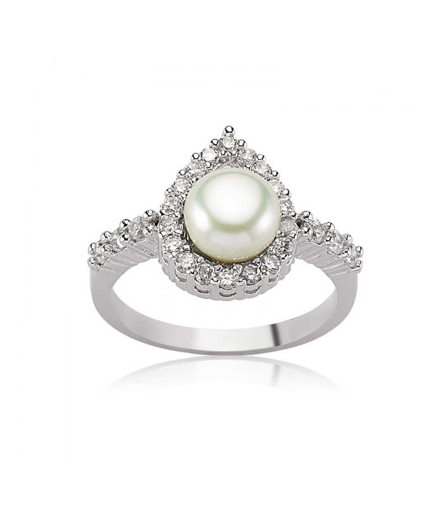 Gümüş Damla İnci Bayan Yüzük